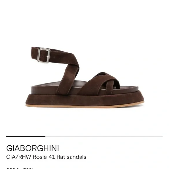 GIA/RHW 41 Suede Sandals Sz 39 - Picture 2 of 6